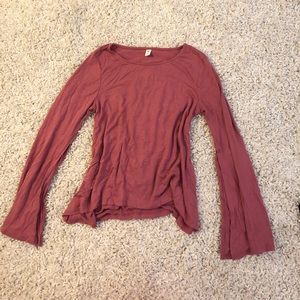 Brass plum bell sleeve top